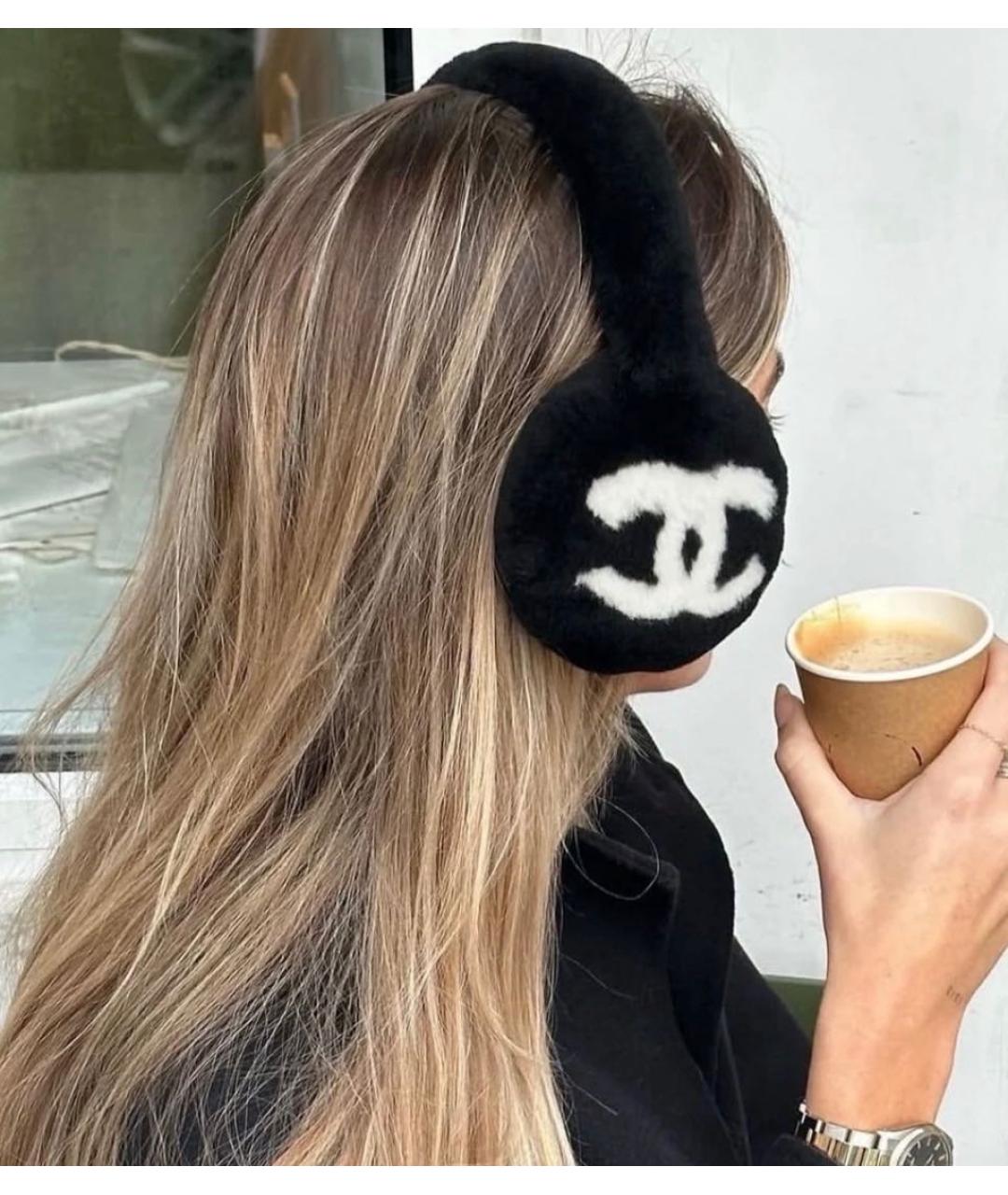 CHANEL Черная повязка на голову, фото 3
