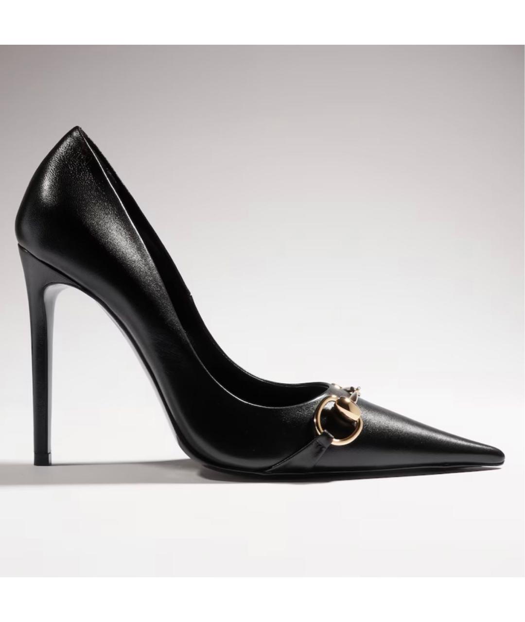 GUCCI Черные кожаные туфли, фото 6