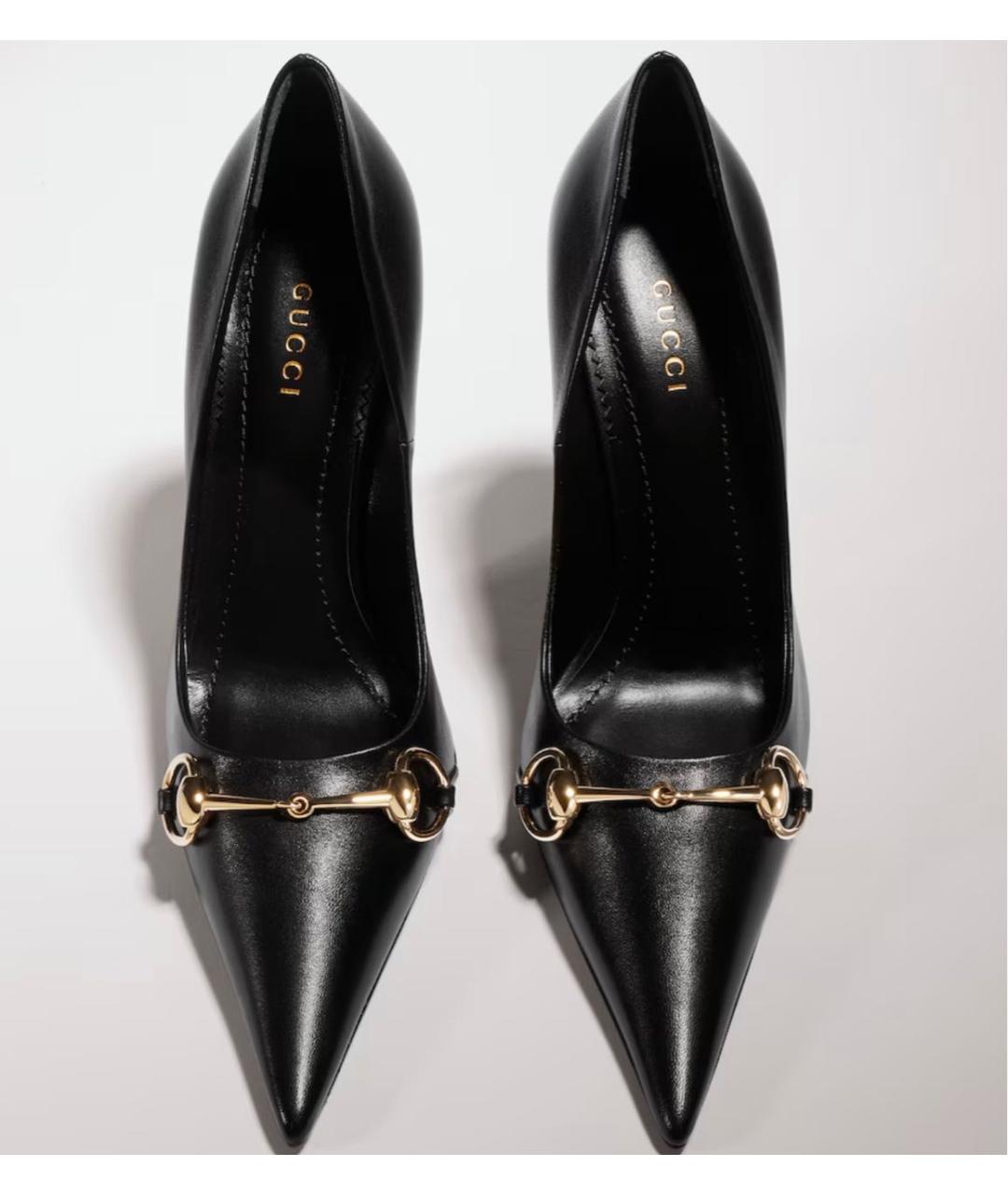 GUCCI Черные кожаные туфли, фото 4