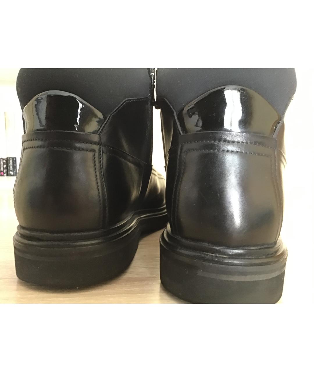 SANTONI Черные кожаные высокие ботинки, фото 5
