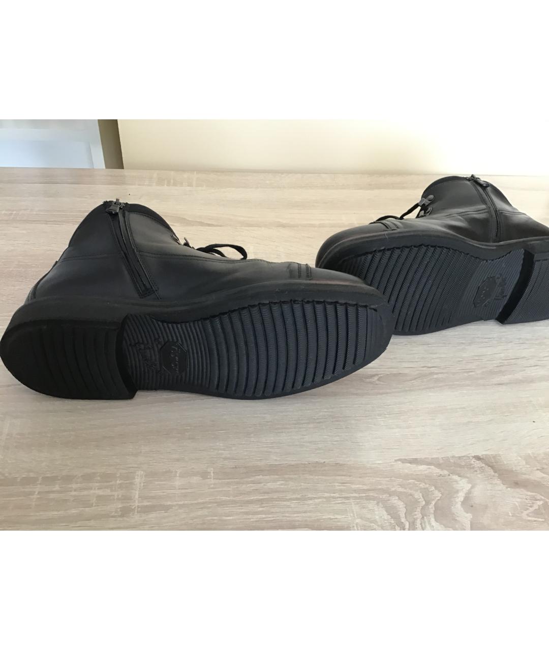 SANTONI Черные кожаные высокие ботинки, фото 6