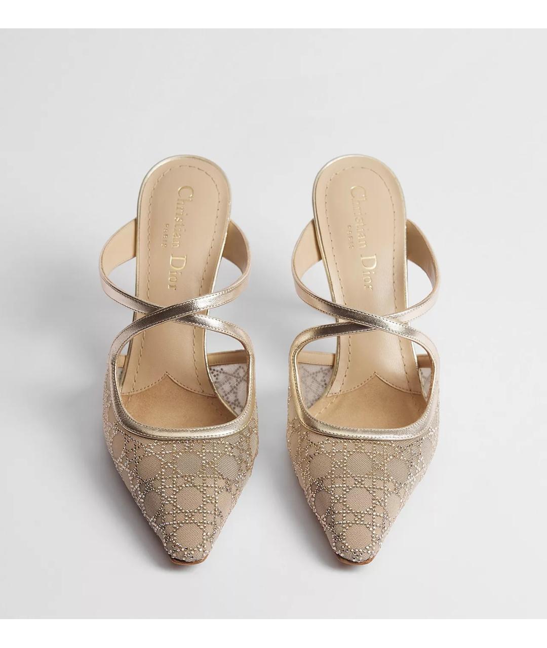 CHRISTIAN DIOR Золотые мюли, фото 2