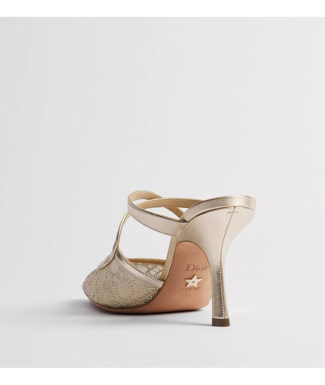 CHRISTIAN DIOR Золотые мюли, фото 3