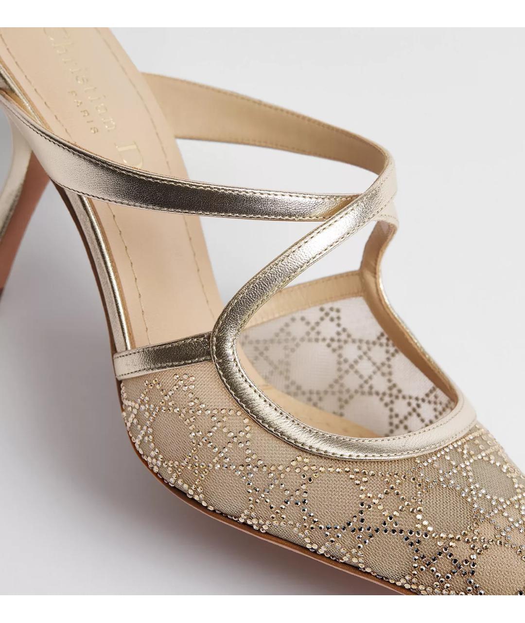 CHRISTIAN DIOR Золотые мюли, фото 4
