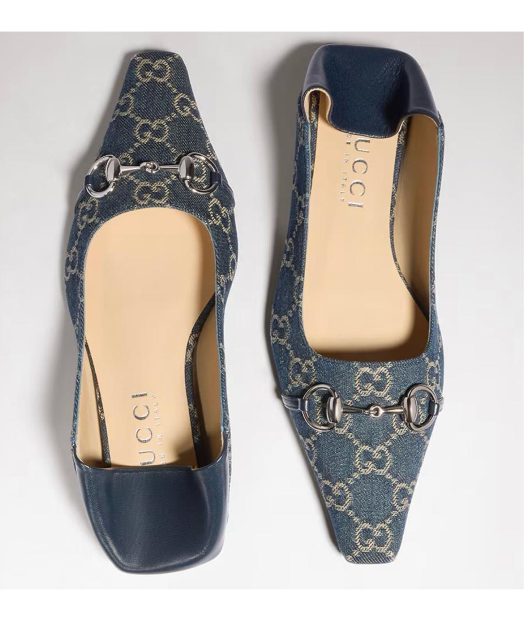 GUCCI Голубые балетки, фото 5