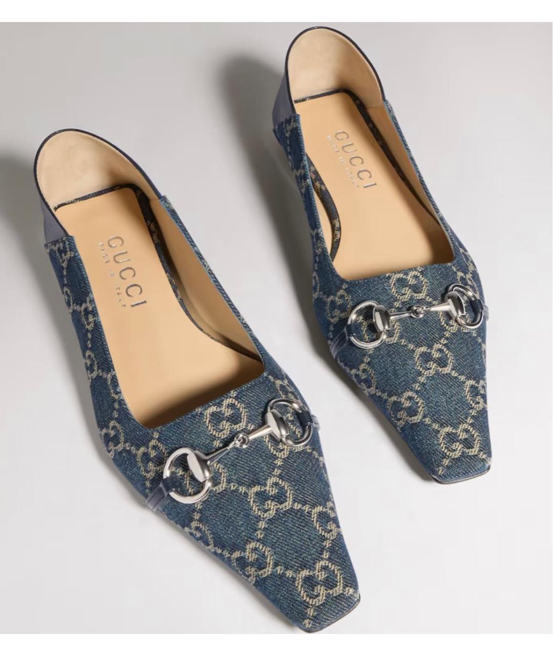 GUCCI Голубые балетки, фото 4