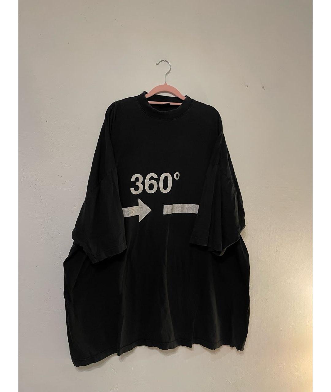 BALENCIAGA Черная хлопковая футболка, фото 7
