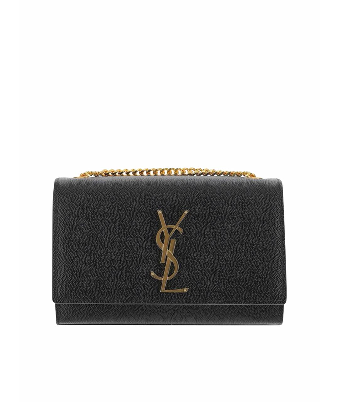 SAINT LAURENT Черная кожаная сумка через плечо, фото 1