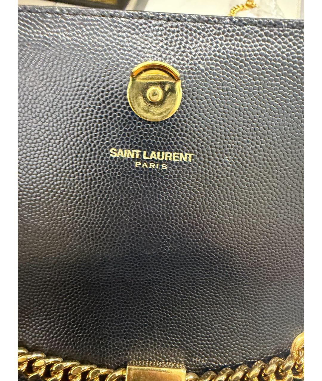 SAINT LAURENT Черная кожаная сумка через плечо, фото 6