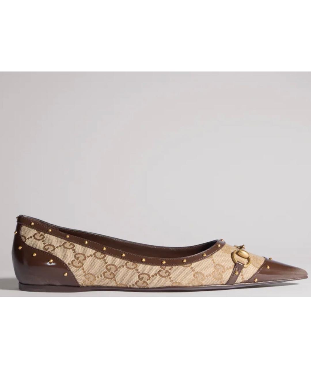 GUCCI Бежевые балетки, фото 6