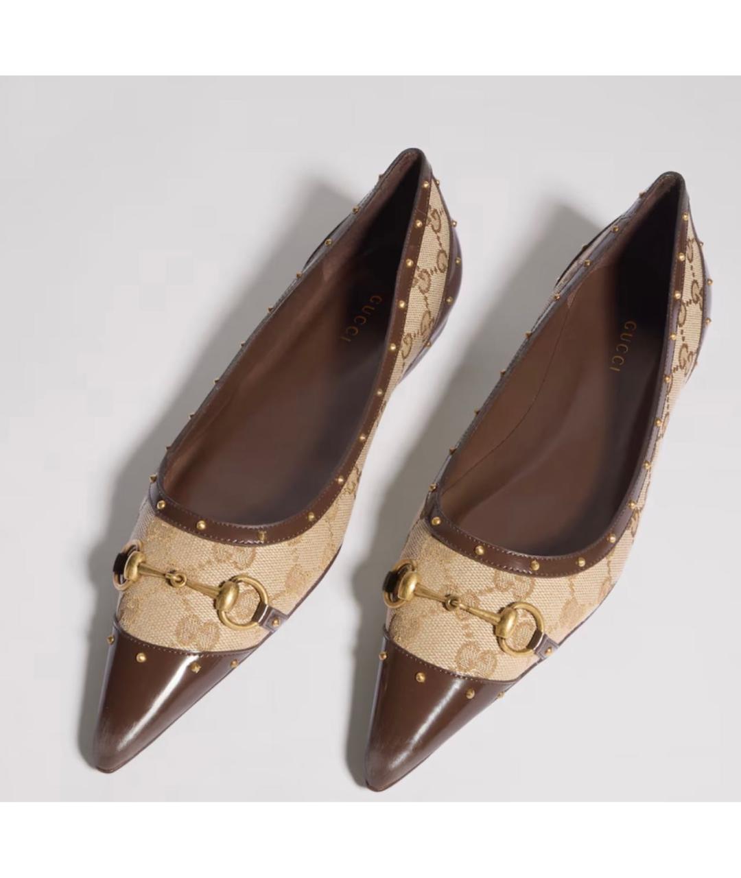 GUCCI Бежевые балетки, фото 5