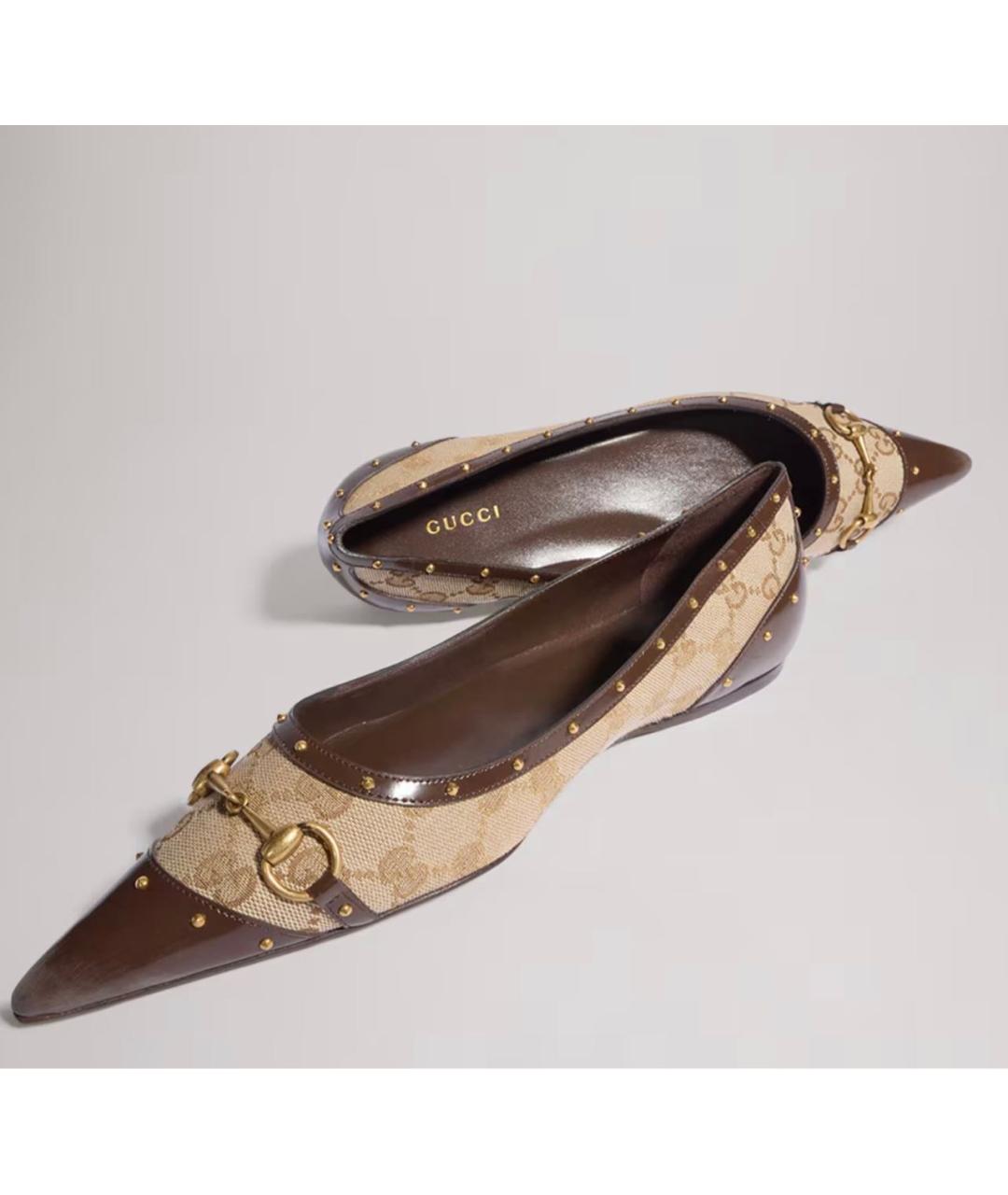 GUCCI Бежевые балетки, фото 3