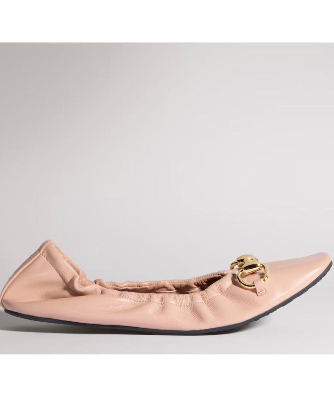 GUCCI Розовые кожаные балетки, фото 6
