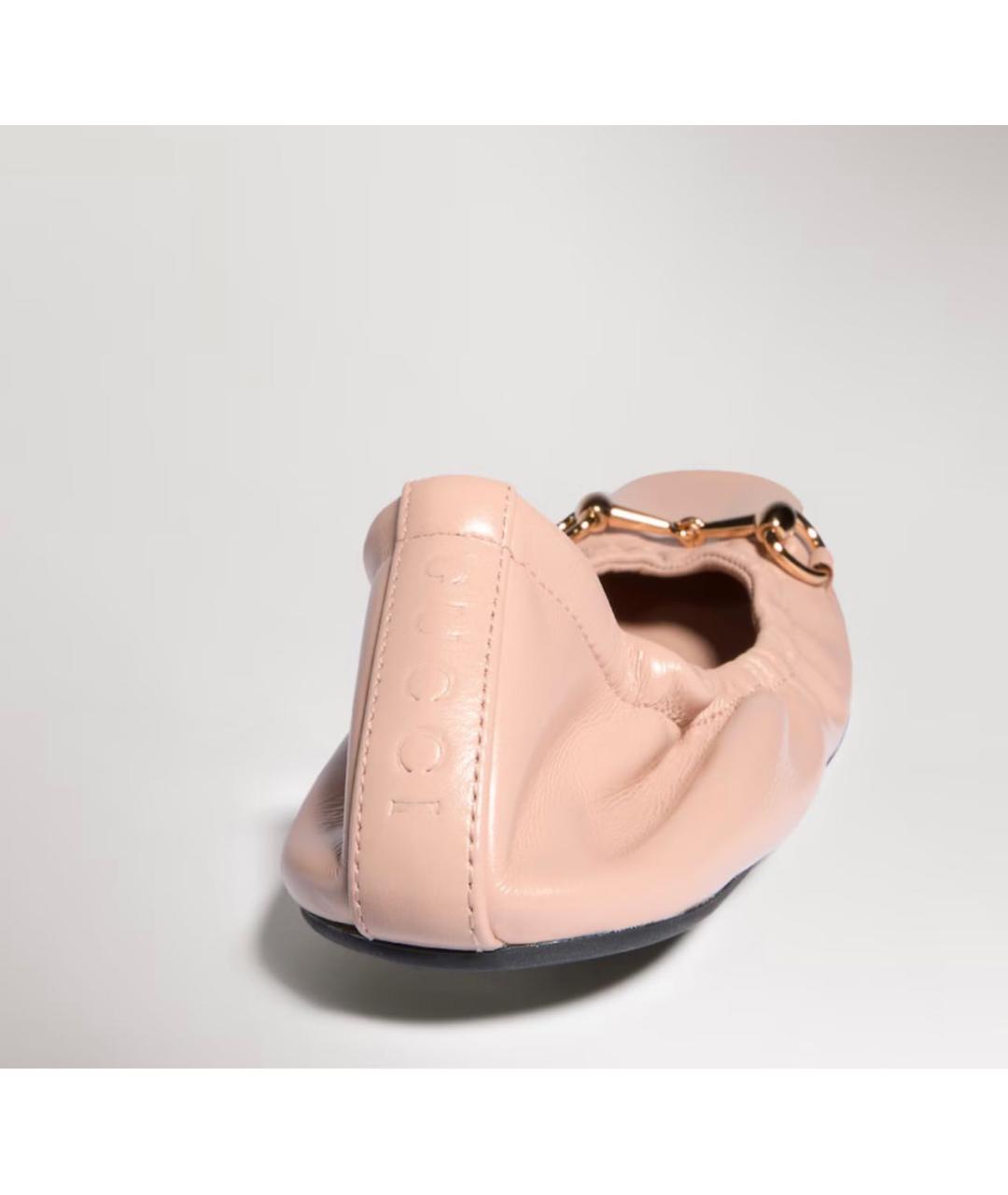 GUCCI Розовые кожаные балетки, фото 4