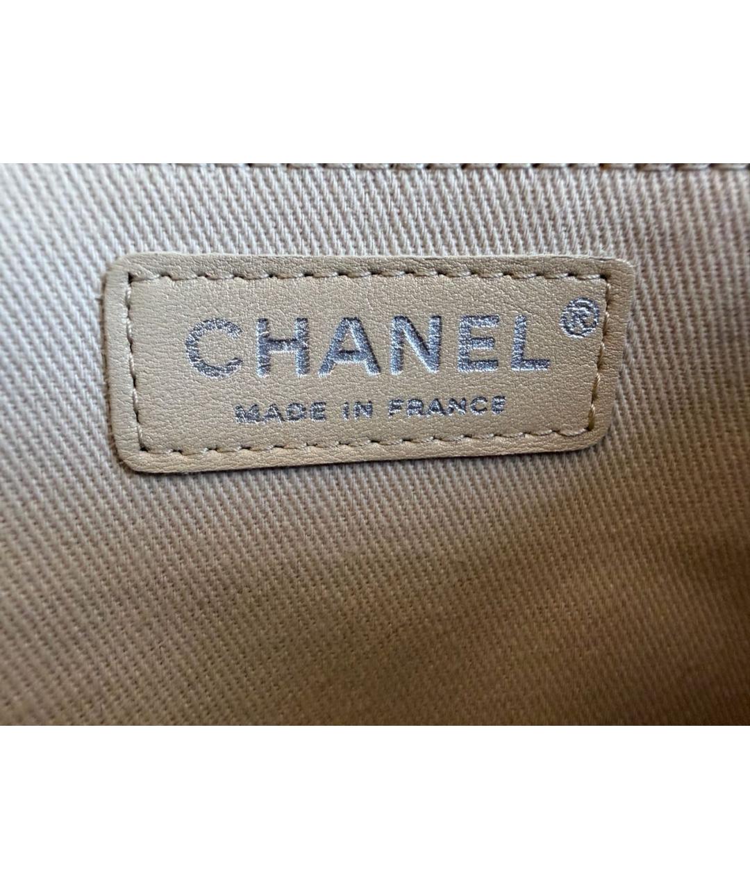 CHANEL Бежевая кожаная сумка через плечо, фото 7