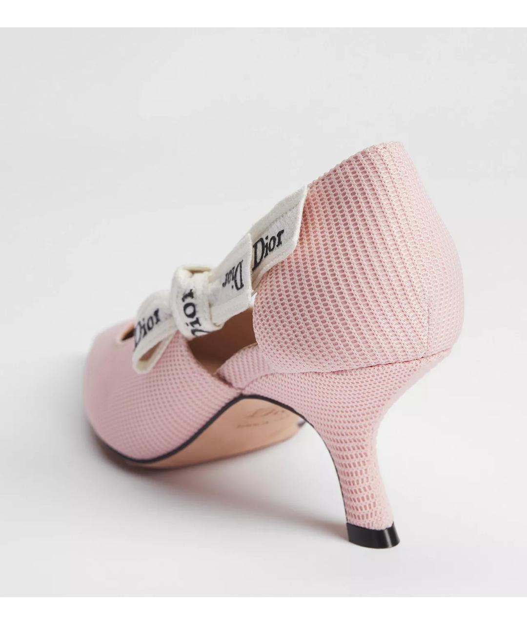 CHRISTIAN DIOR Розовые текстильные туфли, фото 2