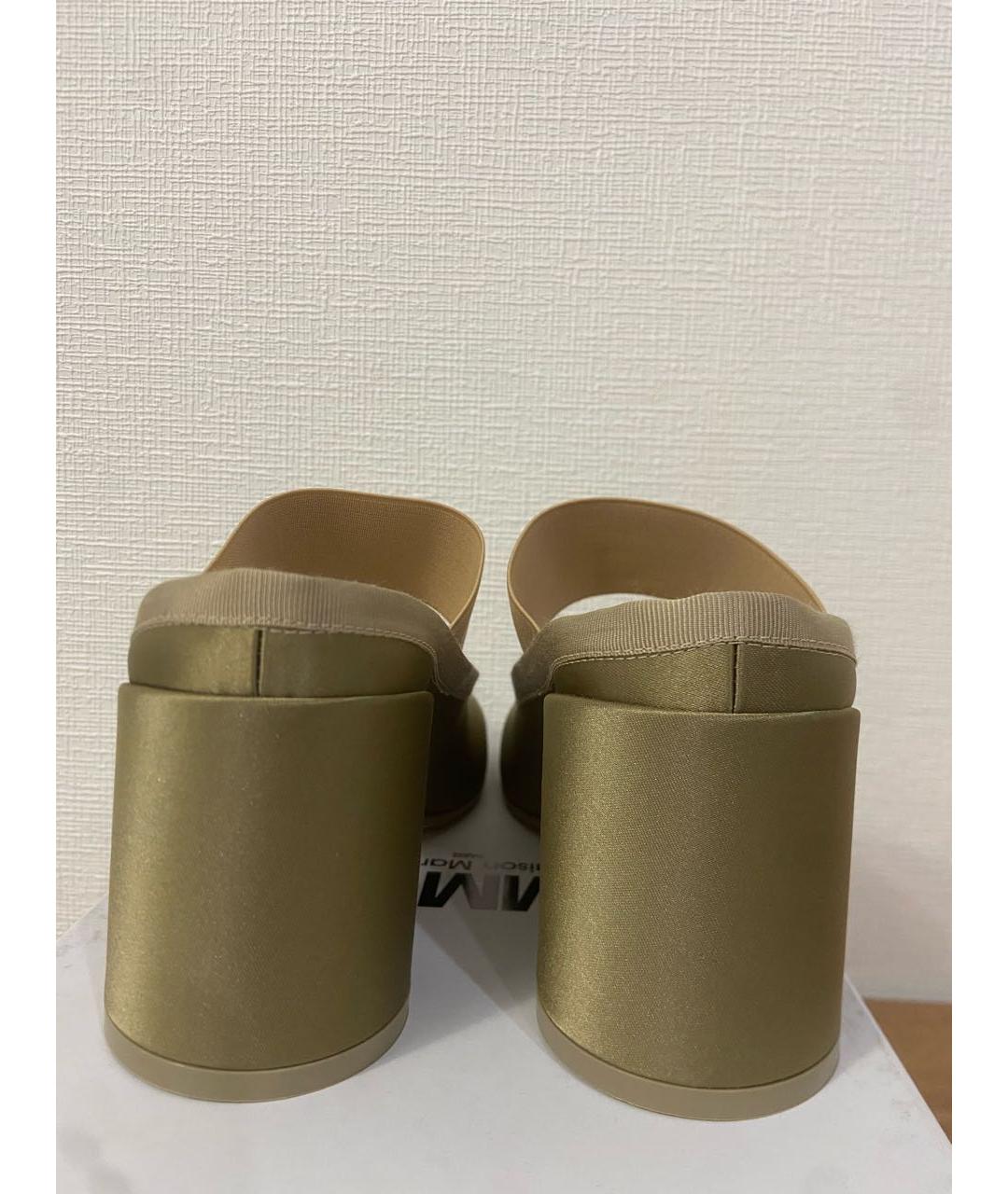 MM6 MAISON MARGIELA Бежевые текстильные мюли, фото 4