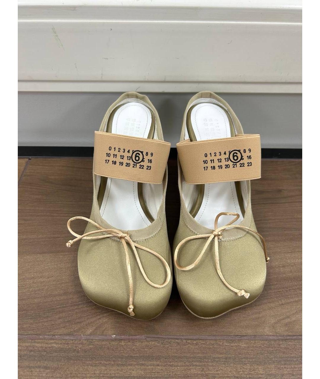 MM6 MAISON MARGIELA Бежевые текстильные мюли, фото 2