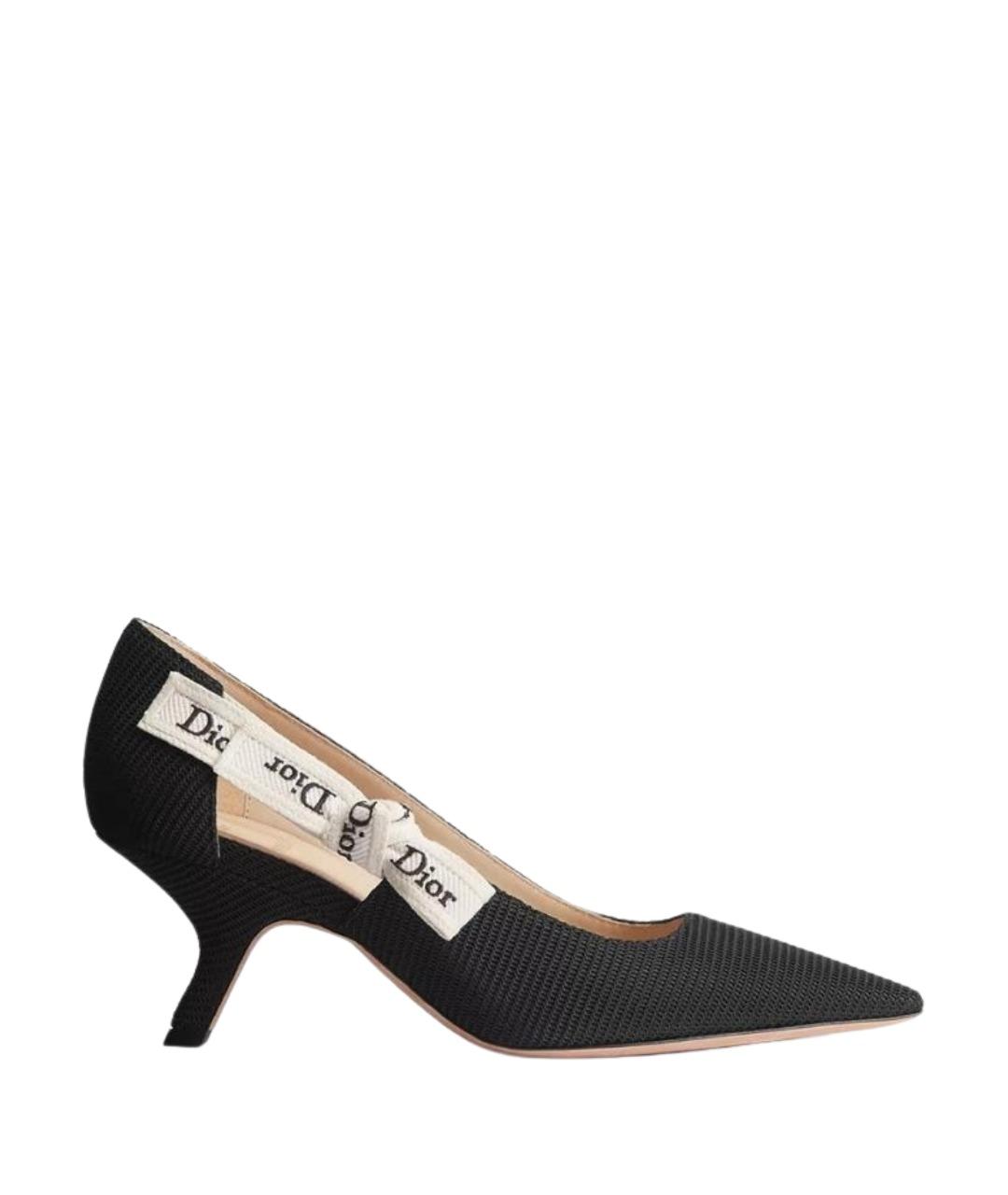 CHRISTIAN DIOR Черные текстильные туфли, фото 1