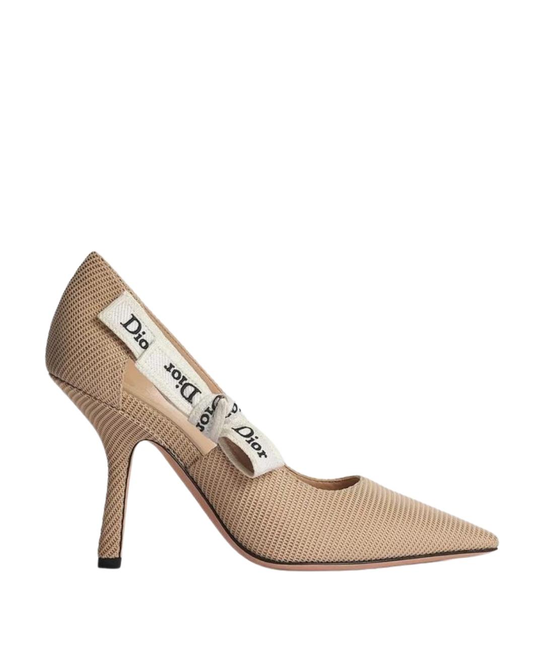 CHRISTIAN DIOR Розовые текстильные туфли, фото 1