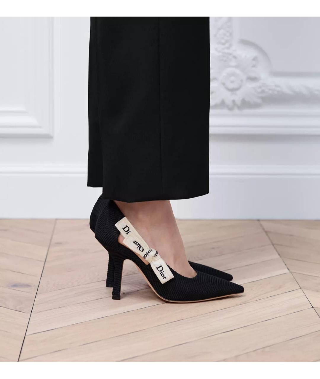 CHRISTIAN DIOR Черные текстильные туфли, фото 4