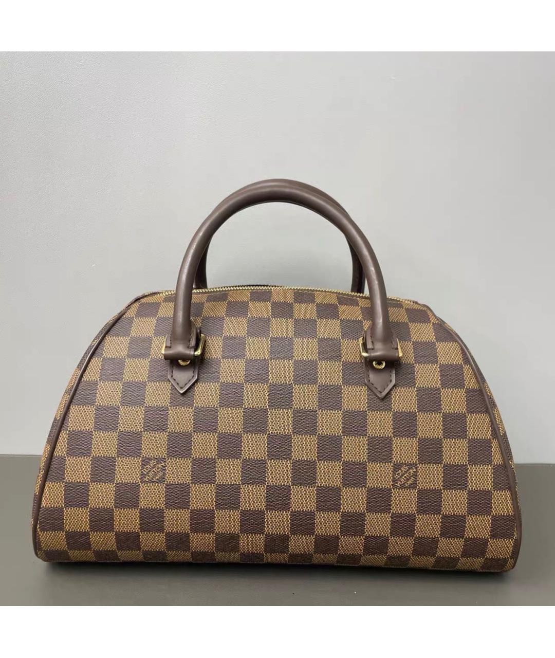 LOUIS VUITTON Коричневая кожаная сумка с короткими ручками, фото 2