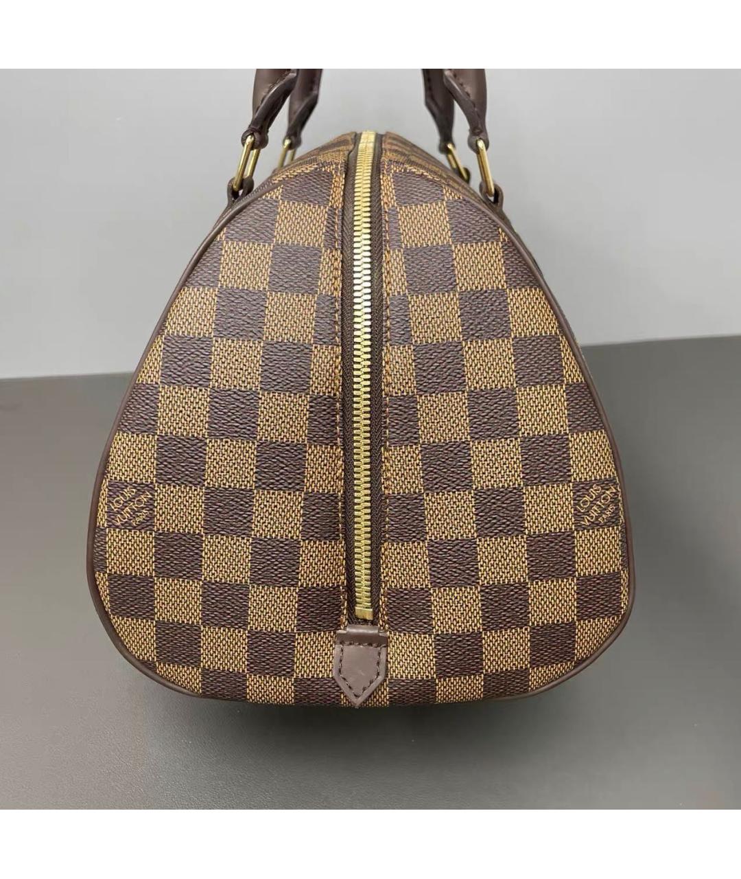 LOUIS VUITTON Коричневая кожаная сумка с короткими ручками, фото 4