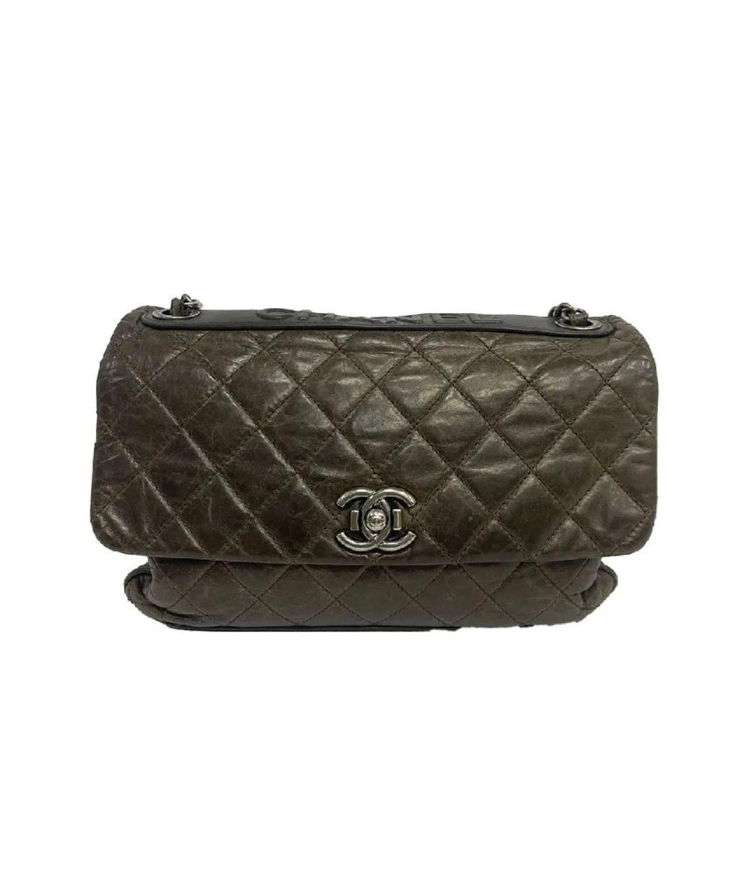 CHANEL Коричневая кожаная сумка через плечо, фото 2