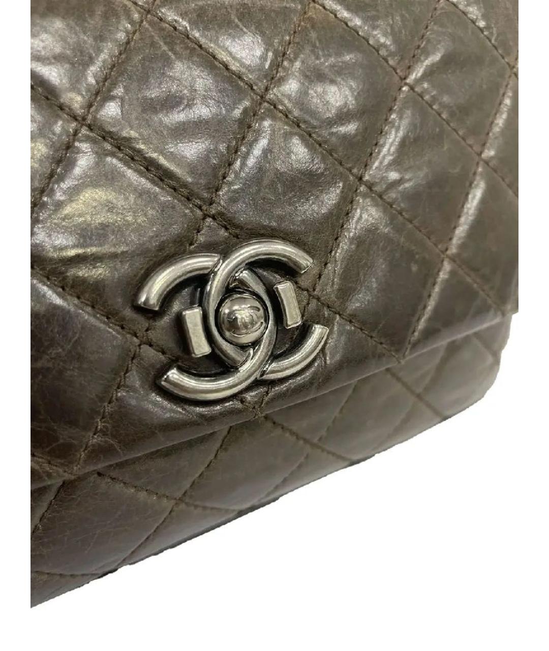 CHANEL Коричневая кожаная сумка через плечо, фото 5