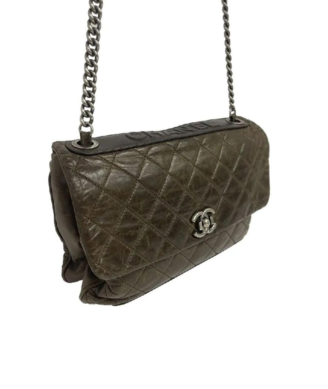 CHANEL Коричневая кожаная сумка через плечо, фото 3