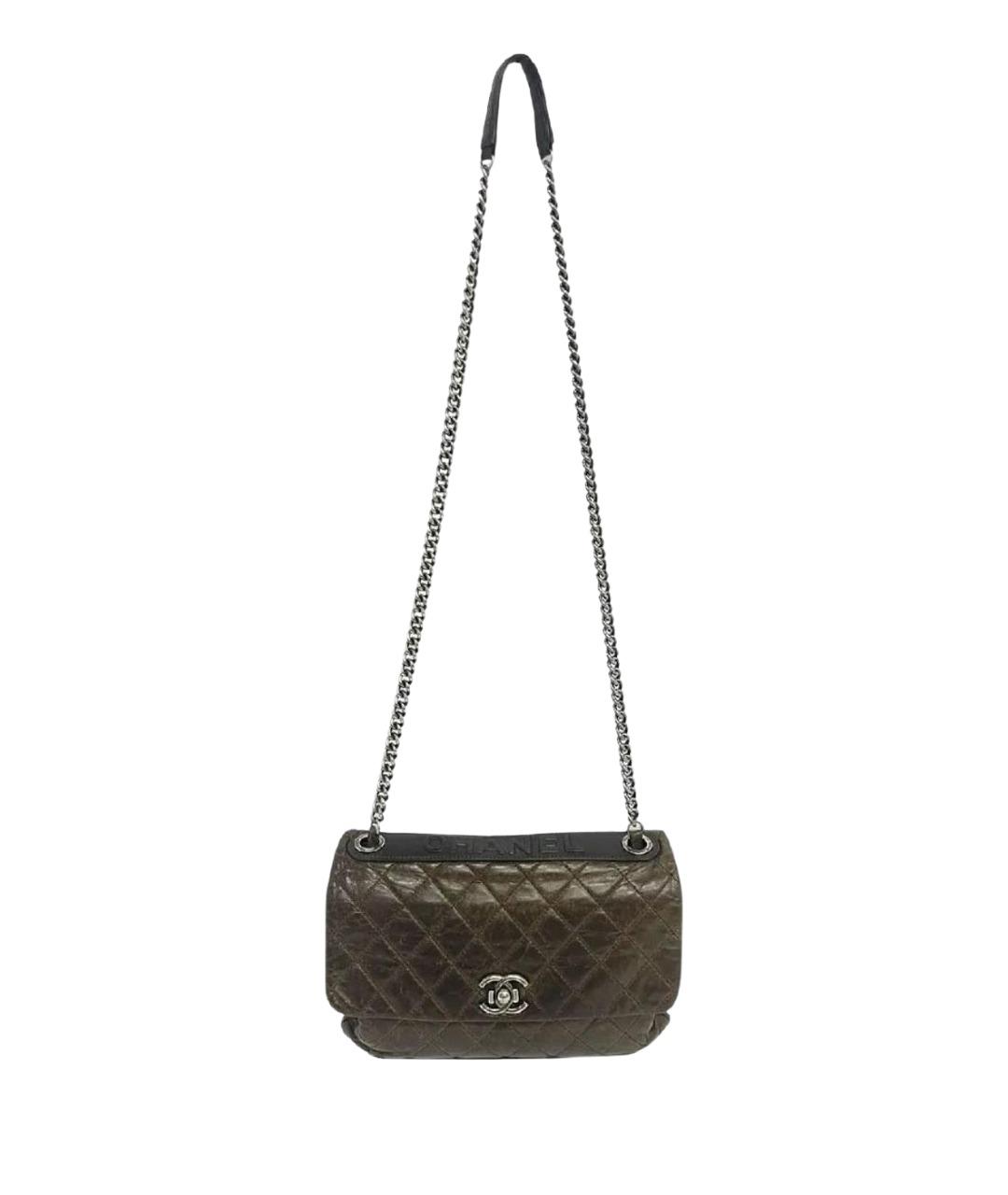 CHANEL Коричневая кожаная сумка через плечо, фото 1