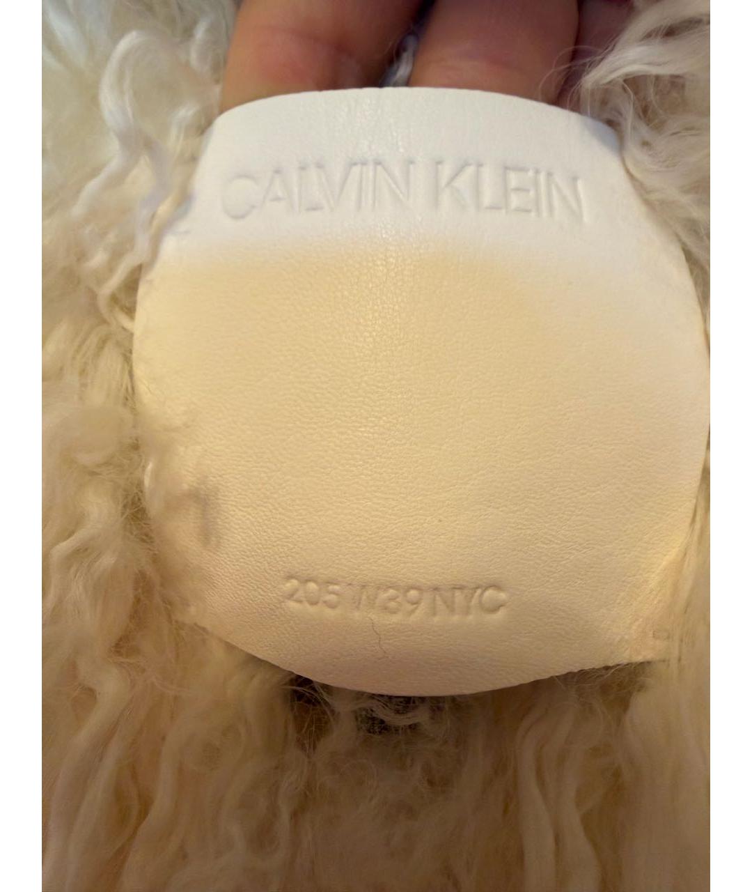 CALVIN KLEIN Белая меховая шуба, фото 5