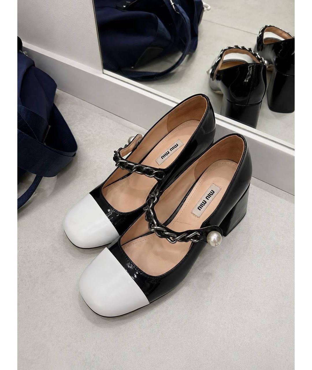 MIU MIU Черные туфли из лакированной кожи, фото 2