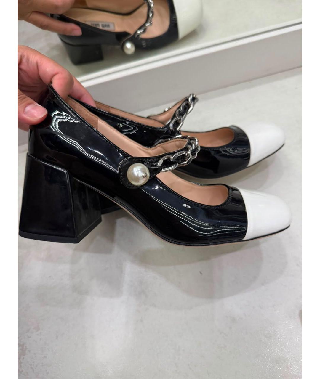 MIU MIU Черные туфли из лакированной кожи, фото 6