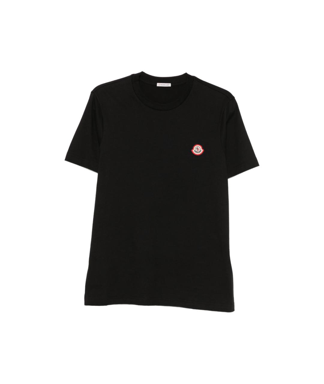 MONCLER Черная хлопковая футболка, фото 1