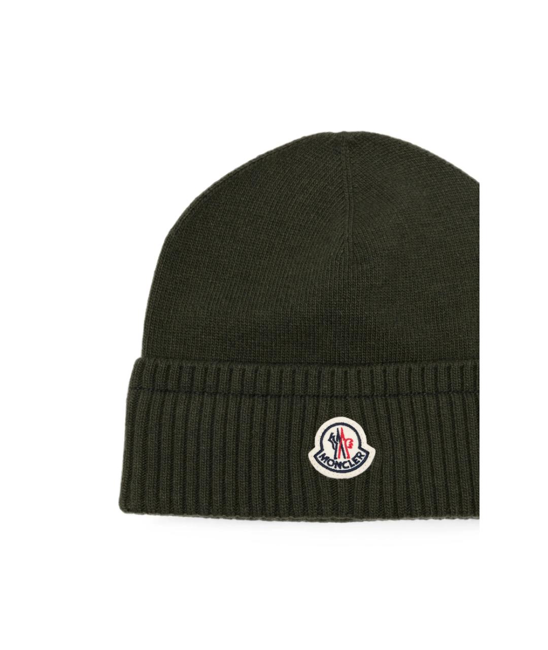 MONCLER Зеленая кашемировая шапка, фото 2