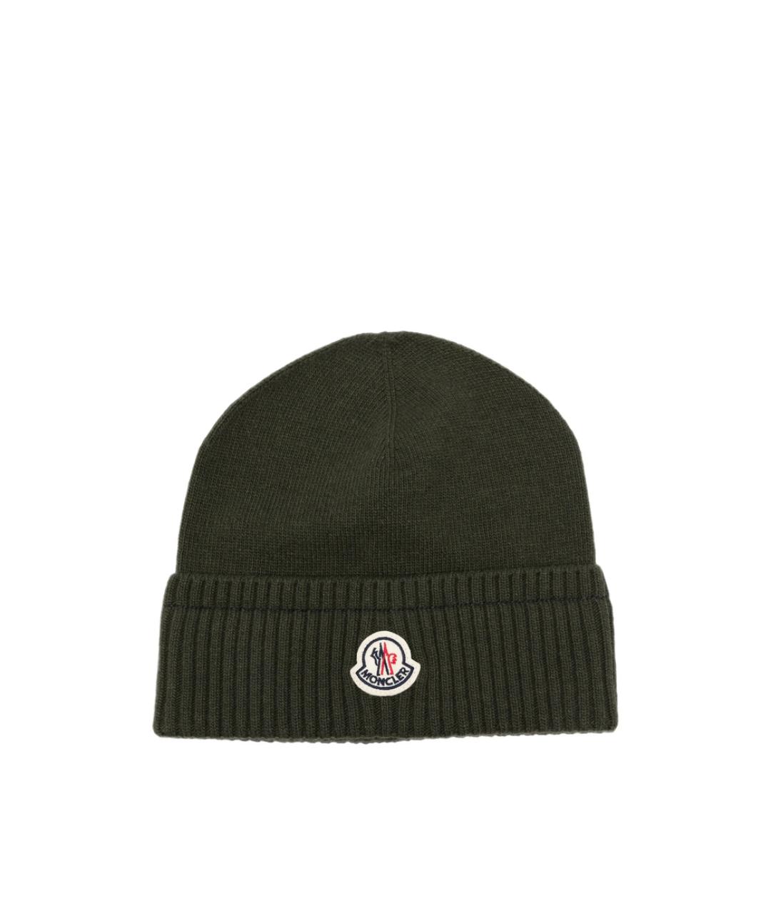 MONCLER Зеленая кашемировая шапка, фото 1