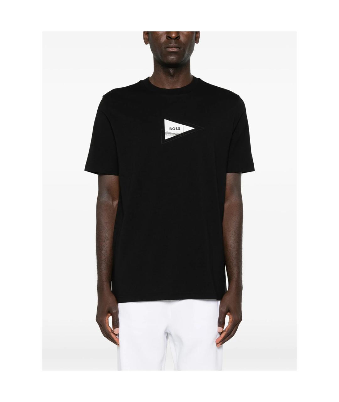 HUGO BOSS Черная хлопковая футболка, фото 3
