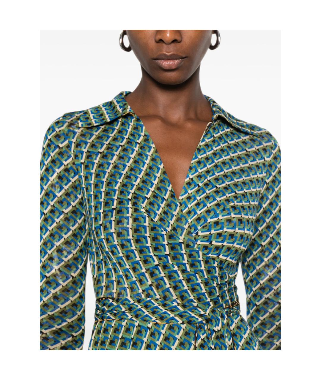 DIANE VON FURSTENBERG Мульти полиамидовое повседневное платье, фото 3