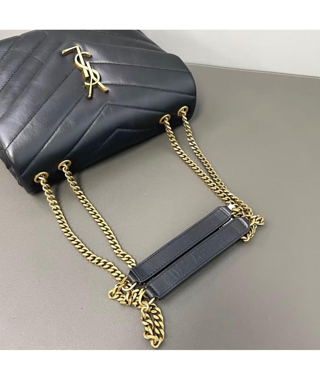 SAINT LAURENT Черная кожаная сумка тоут, фото 7