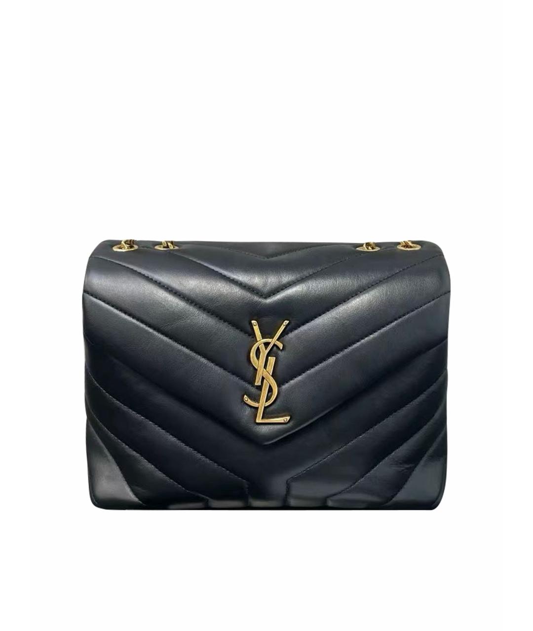 SAINT LAURENT Черная кожаная сумка тоут, фото 1