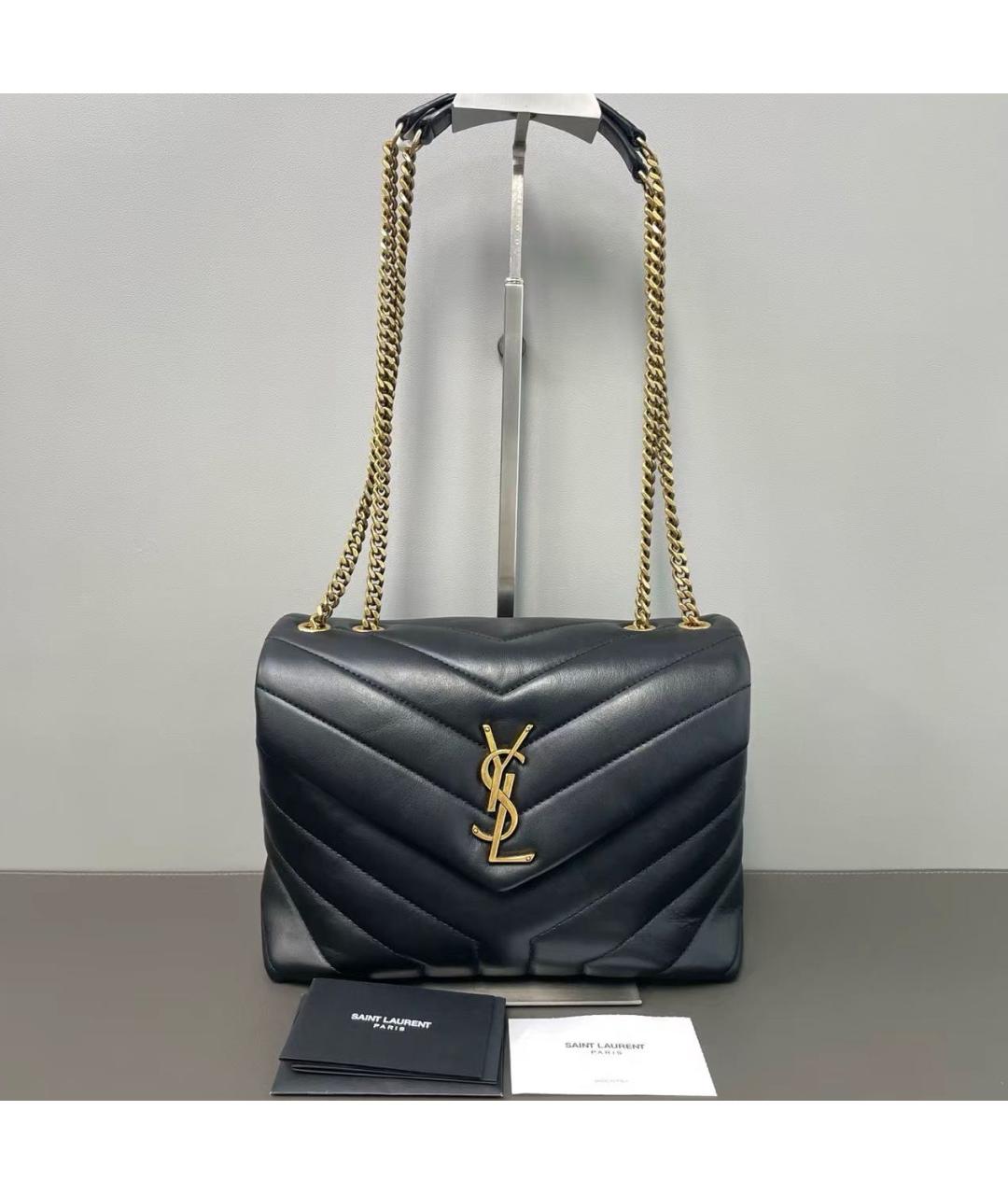 SAINT LAURENT Черная кожаная сумка тоут, фото 9