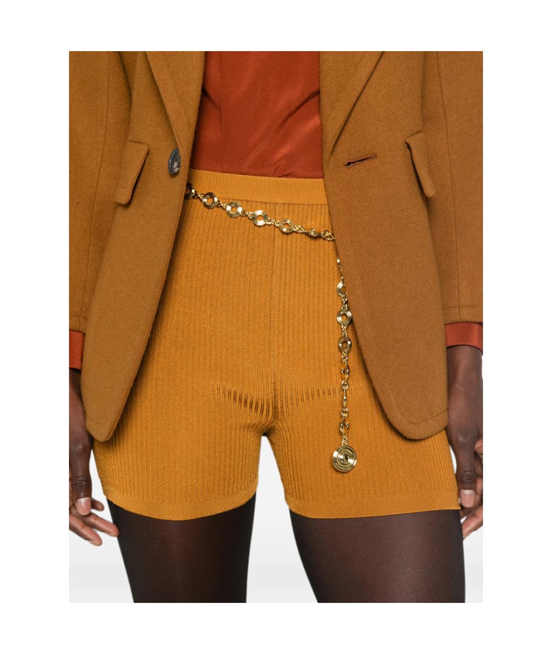SAINT LAURENT Коричневые леггинсы и велосипедки, фото 3