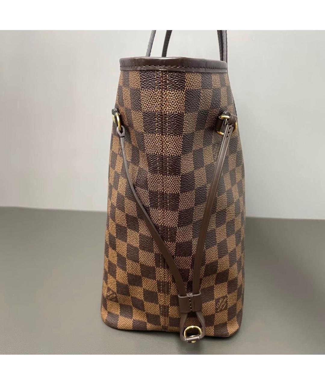 LOUIS VUITTON Коричневая кожаная сумка тоут, фото 3