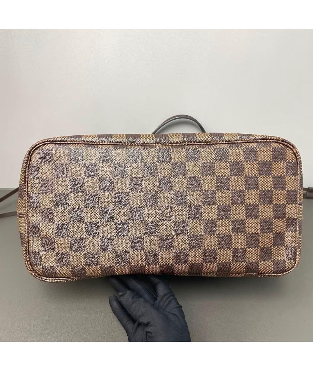 LOUIS VUITTON Коричневая кожаная сумка тоут, фото 7