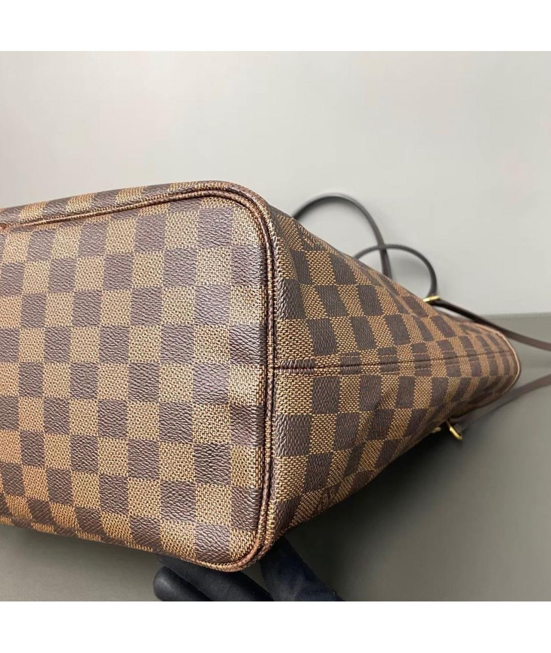 LOUIS VUITTON Коричневая кожаная сумка тоут, фото 6
