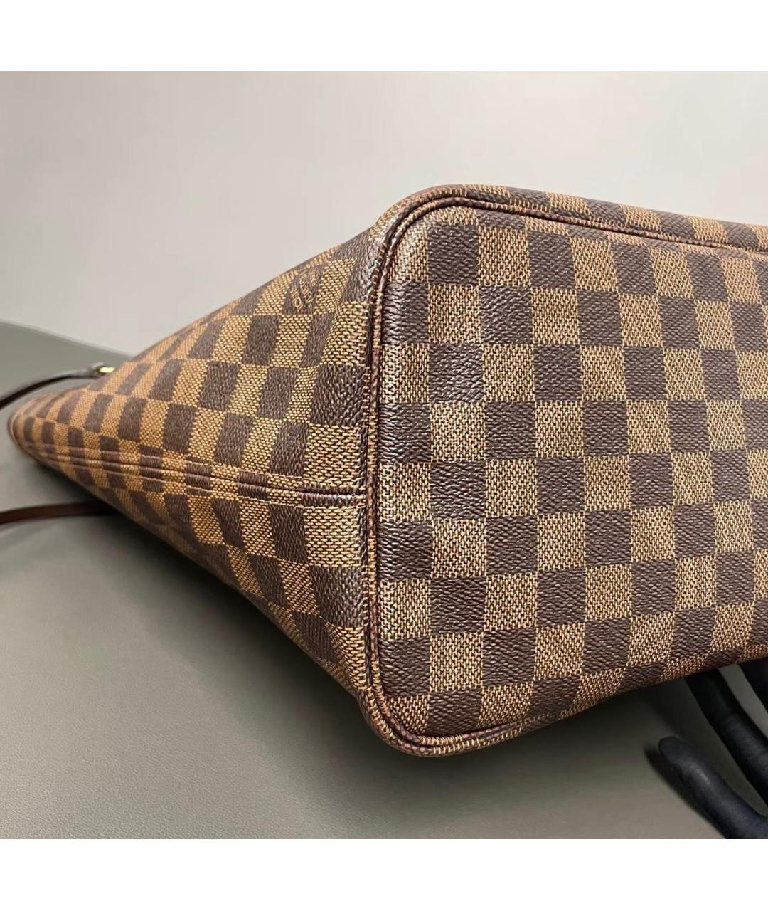 LOUIS VUITTON Коричневая кожаная сумка тоут, фото 5