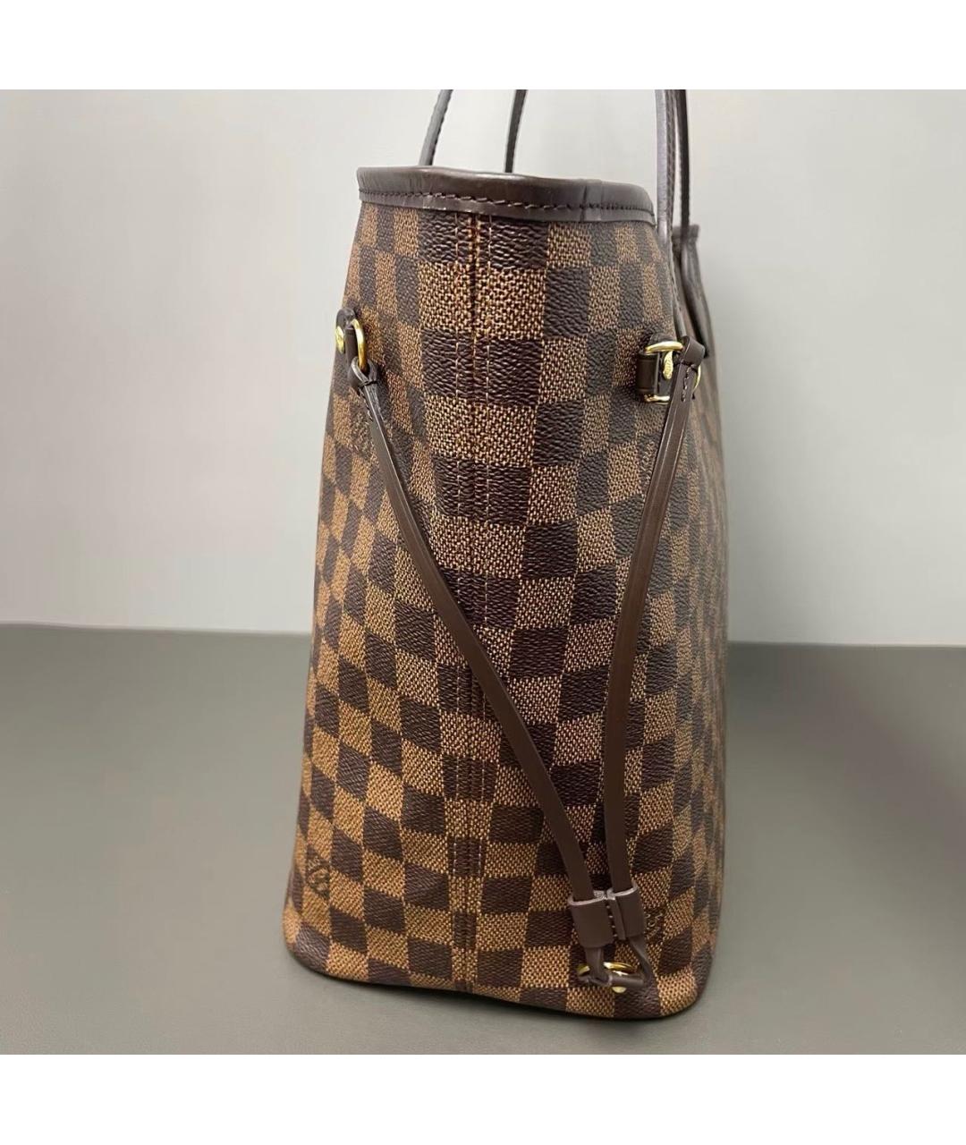 LOUIS VUITTON Коричневая кожаная сумка тоут, фото 4