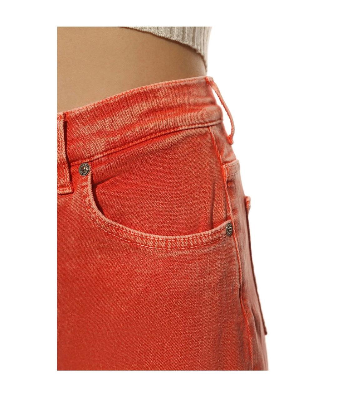 7 FOR ALL MANKIND Оранжевые хлопко-эластановые джинсы слим, фото 4
