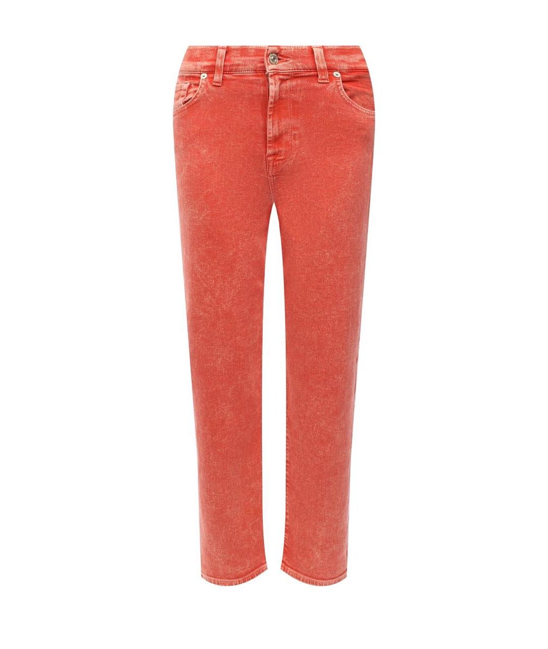 7 FOR ALL MANKIND Оранжевые хлопко-эластановые джинсы слим, фото 9